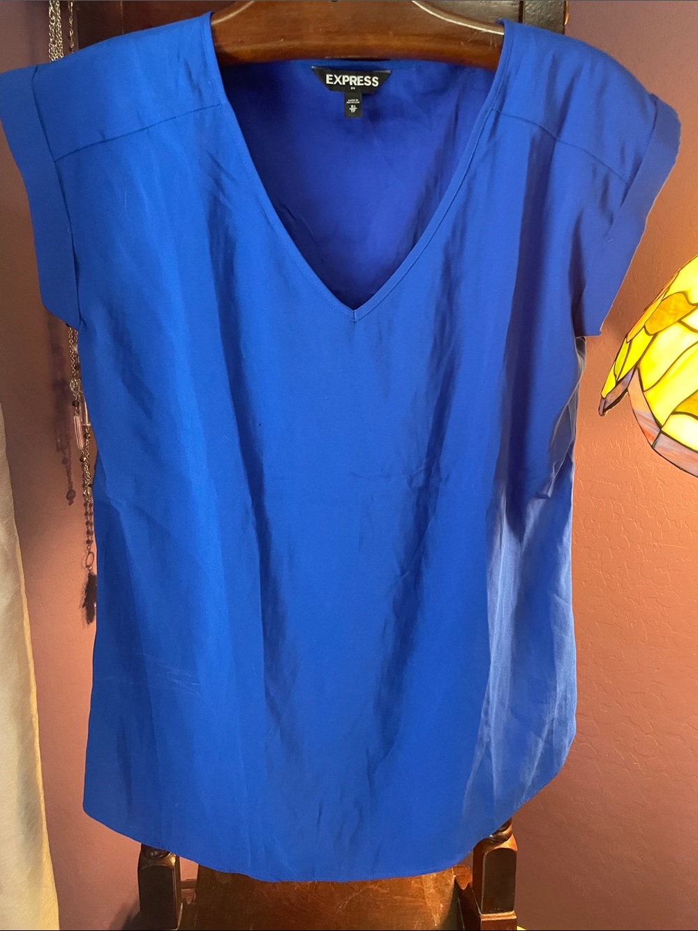 EXPRESS CAP SLEEVE BLOUSE COBALT